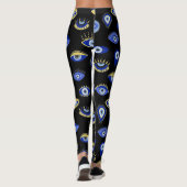 Leggings Yeux maux bleus modernes (Dos)
