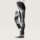 Leggings Yin and Yang Asian Dragons (Gauche)