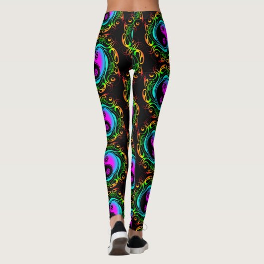 Leggings Yin Yang Psychedelic Rainbow Tattoo (Dos)