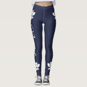 Leggings Yoga de fleur de Namaste Lotus blanc (Devant)