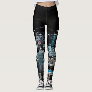 Leggings Yoga de nuits de New York City Blacklight