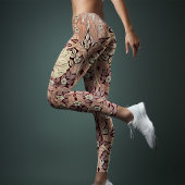 Leggings Yoga Dusty Rose William Morris à deux tons