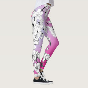 Leggings Yoga en fleurs de cerisiers   Assiette maigre   Sa