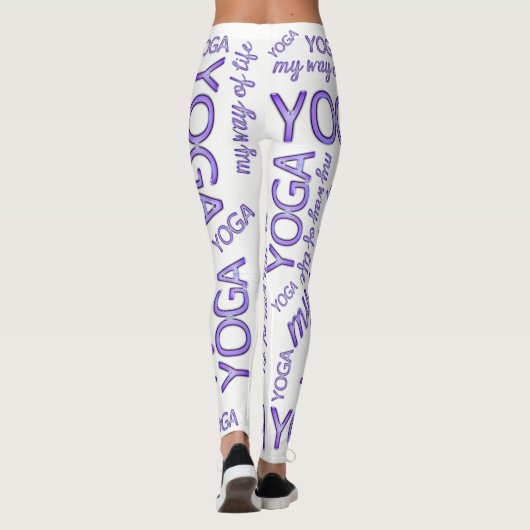 Leggings Yoga mon mode de vie Typographie violette Style de (Dos)