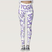 Leggings Yoga mon mode de vie Typographie violette Style de (Devant)