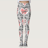 Leggings Yoga Pants Aimer Salsa Danser Coeur Rouge (Devant)