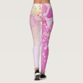 Leggings *~* Yoga Pilates Aquarelle Parties scintillant ros (Dos)
