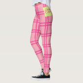 Leggings Yoga Pilates Barre Jiu Jitsu Customised Pink Check (Gauche)