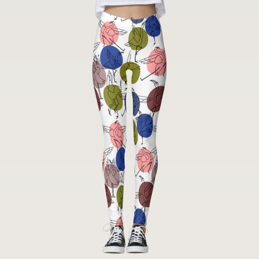 Leggings Yoga poses pattern | Yoga seamless pattern 34 (Devant)