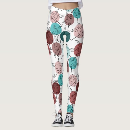 Leggings Yoga poses pattern | Yoga seamless pattern 41 (Devant)
