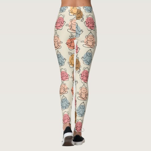 Leggings Yoga poses pattern | Yoga seamless pattern 42 (Dos)