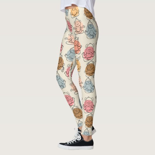 Leggings Yoga poses pattern | Yoga seamless pattern 42 (Gauche)