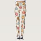 Leggings Yoga poses pattern | Yoga seamless pattern 42 (Devant)