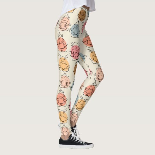 Leggings Yoga poses pattern | Yoga seamless pattern 42 (Droite)