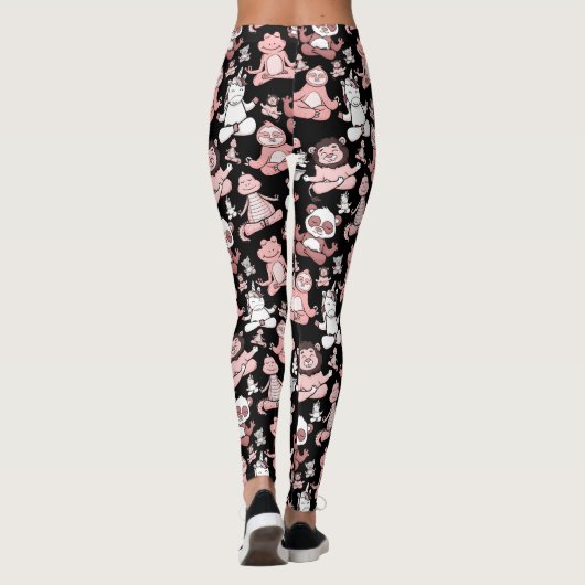 Leggings Yoga poses pattern | Yoga seamless pattern 55 (Dos)