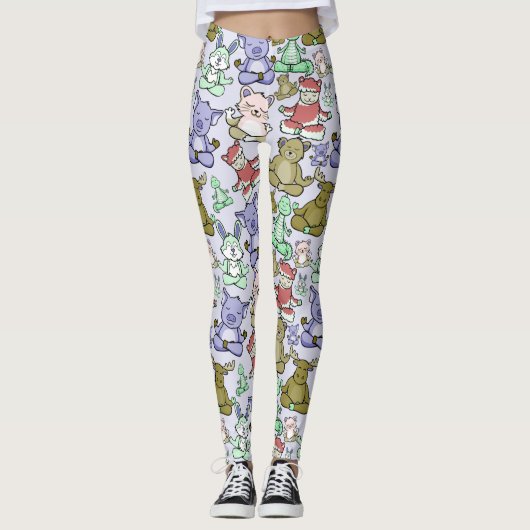 Leggings Yoga poses pattern | Yoga seamless pattern 60 (Devant)