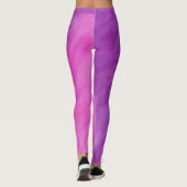 Leggings Yoga pourpre et rose de vague d'aquarelle (Dos)