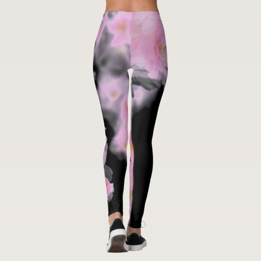 Leggings Yoga rose et noir (Dos)
