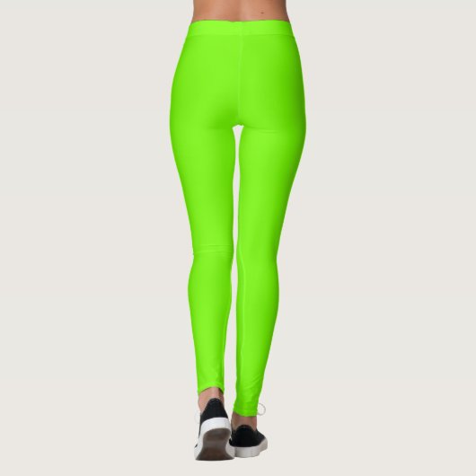 Leggings Yoga vert à la chaux de néon fluorescente (Dos)