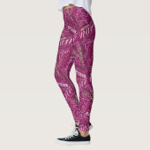 Leggings Yoga Word Cloud Plum/Green ID254 (Gauche)