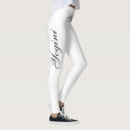 Leggings yogini noir sur blanc (Droite)
