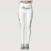Leggings yogini noir sur blanc (Devant)