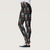 Leggings Yorkipoo avec Noël Festif du Père Noël (Gauche)
