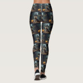Leggings Yorkshire Terrier Citrouilles Halloween effrayant (Dos)