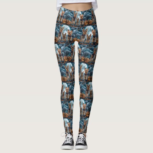 Leggings Yorkshire Terrier Halloween Épouvantable (Devant)