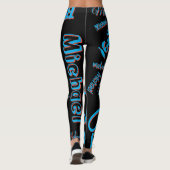 Leggings Your name pattern monogram blue red black colour (Dos)