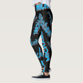 Leggings Your name pattern monogram blue red black colour (Gauche)