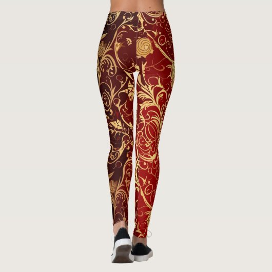 Leggings Yuletide Opulence : Threads dorés de Noël (Dos)