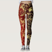 Leggings Yuletide Opulence : Threads dorés de Noël (Devant)