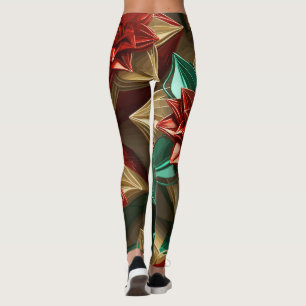 Leggings Yuletide Opulence : Threads dorés de Noël