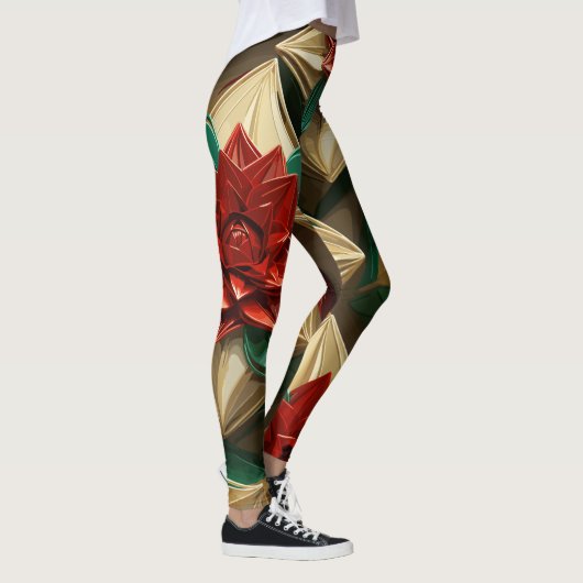 Leggings Yuletide Opulence : Threads dorés de Noël (Droite)