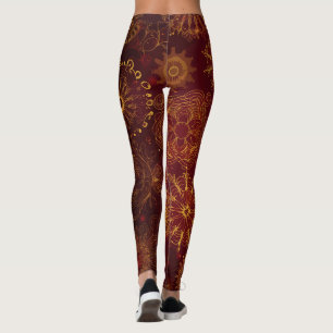 Leggings Yuletide Opulence : Threads dorés de Noël