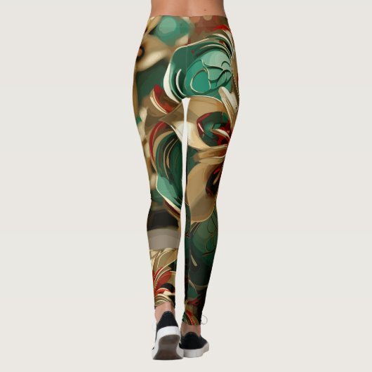 Leggings Yuletide Opulence : Threads dorés de Noël (Dos)