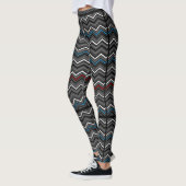 Leggings Zag bleu/rouge Zig avec stries noires...Diabète (Gauche)