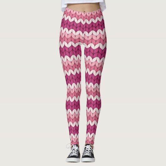 Leggings Zag rose beige (Devant)