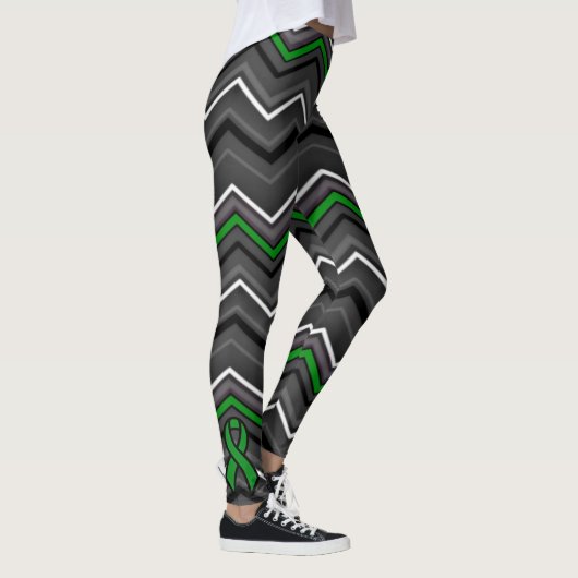 Leggings Zag vert Zig avec ruban...Gastroparesis (Droite)