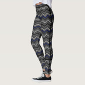 Leggings Zag Zig Bleu avec Striping Noir...RA (Gauche)