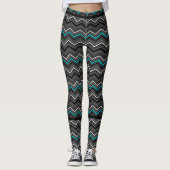Leggings Zag Zig turquoise avec bande noire,,, TN (Devant)