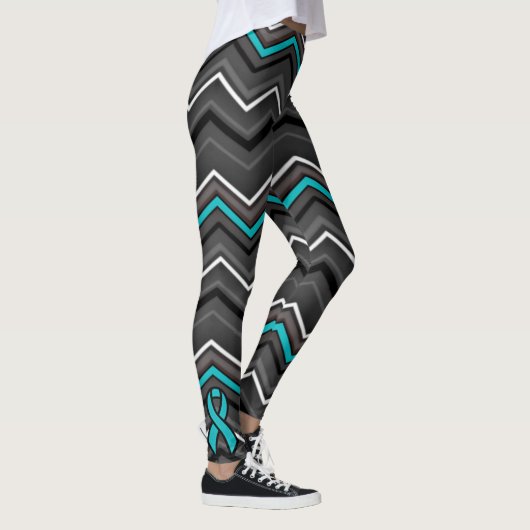 Leggings Zag Zig turquoise avec ruban...TN (Droite)
