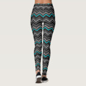 Leggings Zag Zig Turquoise avec Striping Noir...POTS (Dos)