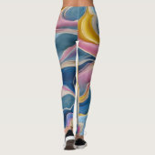 Leggings "Zahara" Flux de bleus, roses et sable (Dos)
