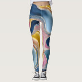 Leggings "Zahara" Flux de bleus, roses et sable (Devant)