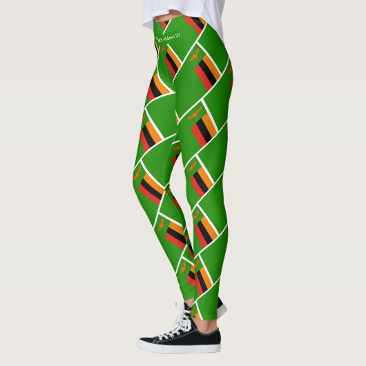 Leggings ZAMBIA DRAPEAU Écriture EXÉCUTEZ VOTRE COURSE Pers (Gauche)