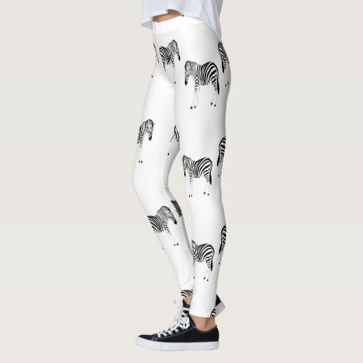 Leggings Zebra animal pattern on white (Gauche)