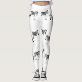 Leggings Zebra animal pattern on white (Devant)