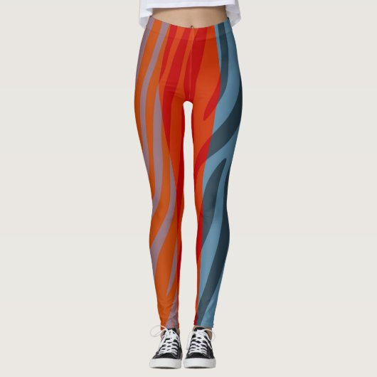 Leggings Zebra moderne Motif d'impression #20 (Devant)